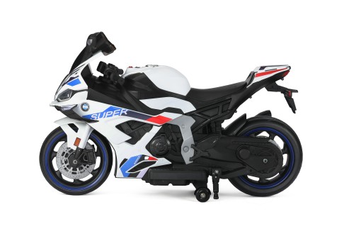 Interactive 12V Kids Motorcycle – Bluetooth, MP3 & Safety Side Supports