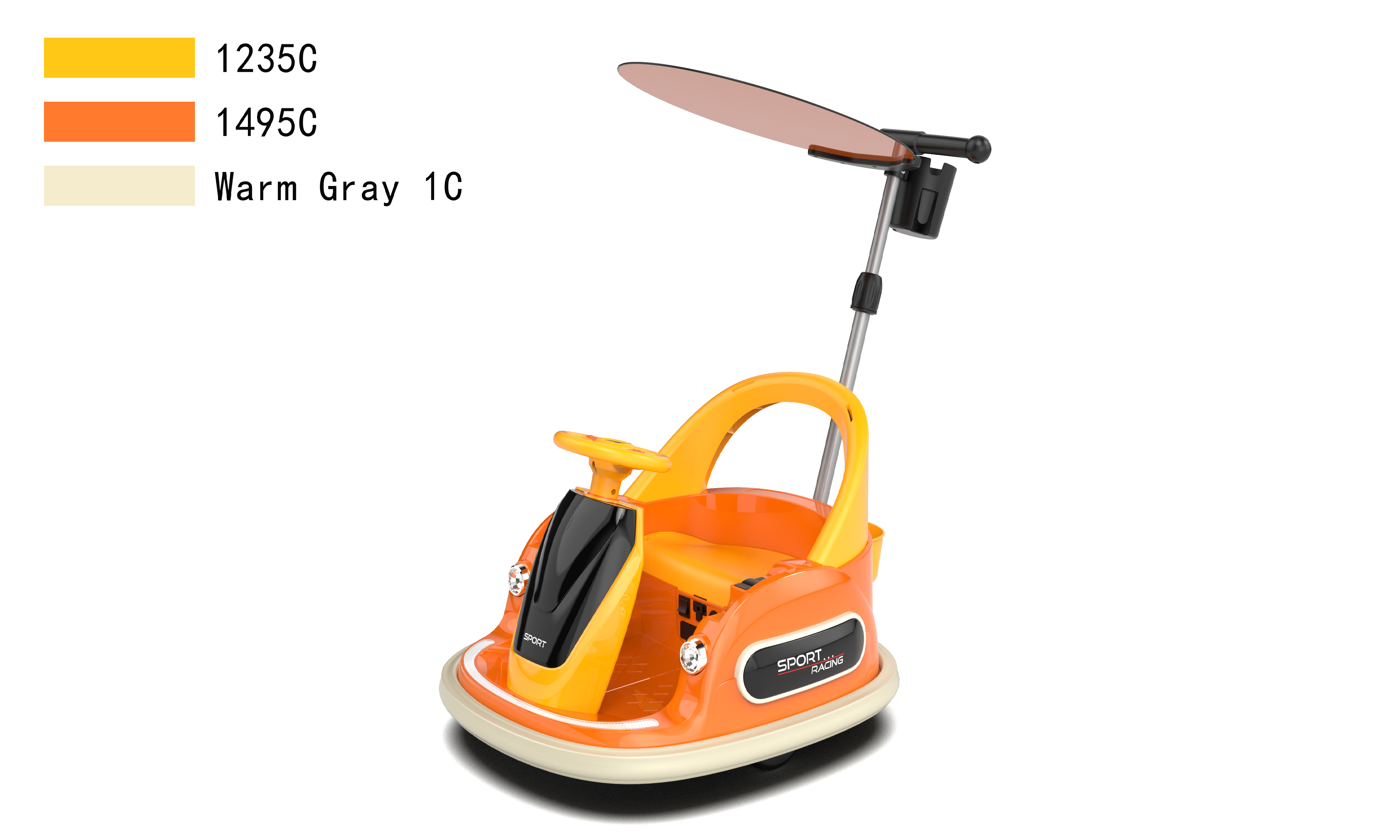 2024 Factory  Kids Ride on Bumper Car Super Quality 12V Battery Power Remote Control Toddlers Toy Led Music USB Sunshade