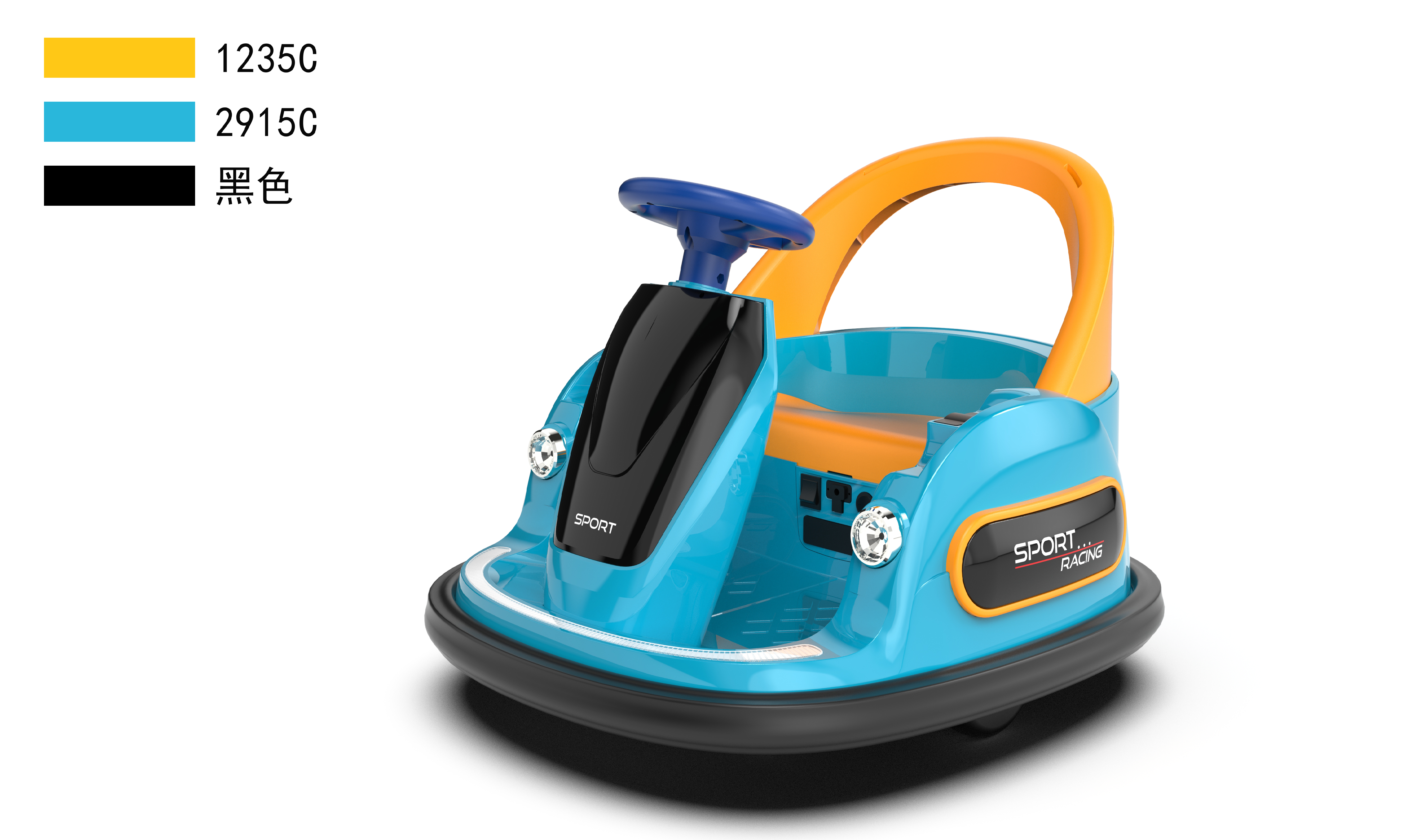 2024 Factory Price Kids Ride on Bumper Car Steering Wheel High Quality 12V Battery Power Remote Control Toddlers USB