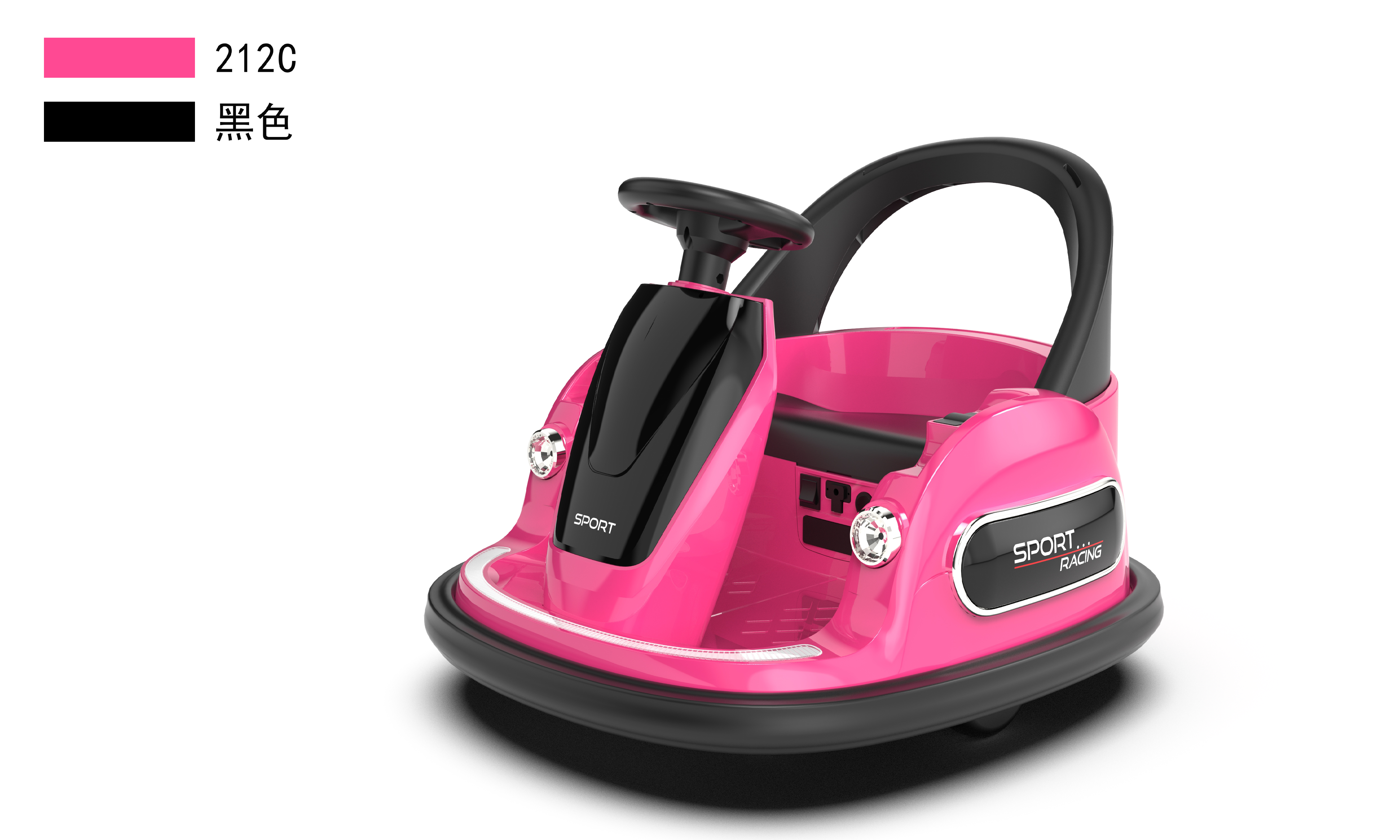 2024 Factory Price Kids Ride on Bumper Car Steering Wheel High Quality 12V Battery Power Remote Control Toddlers USB