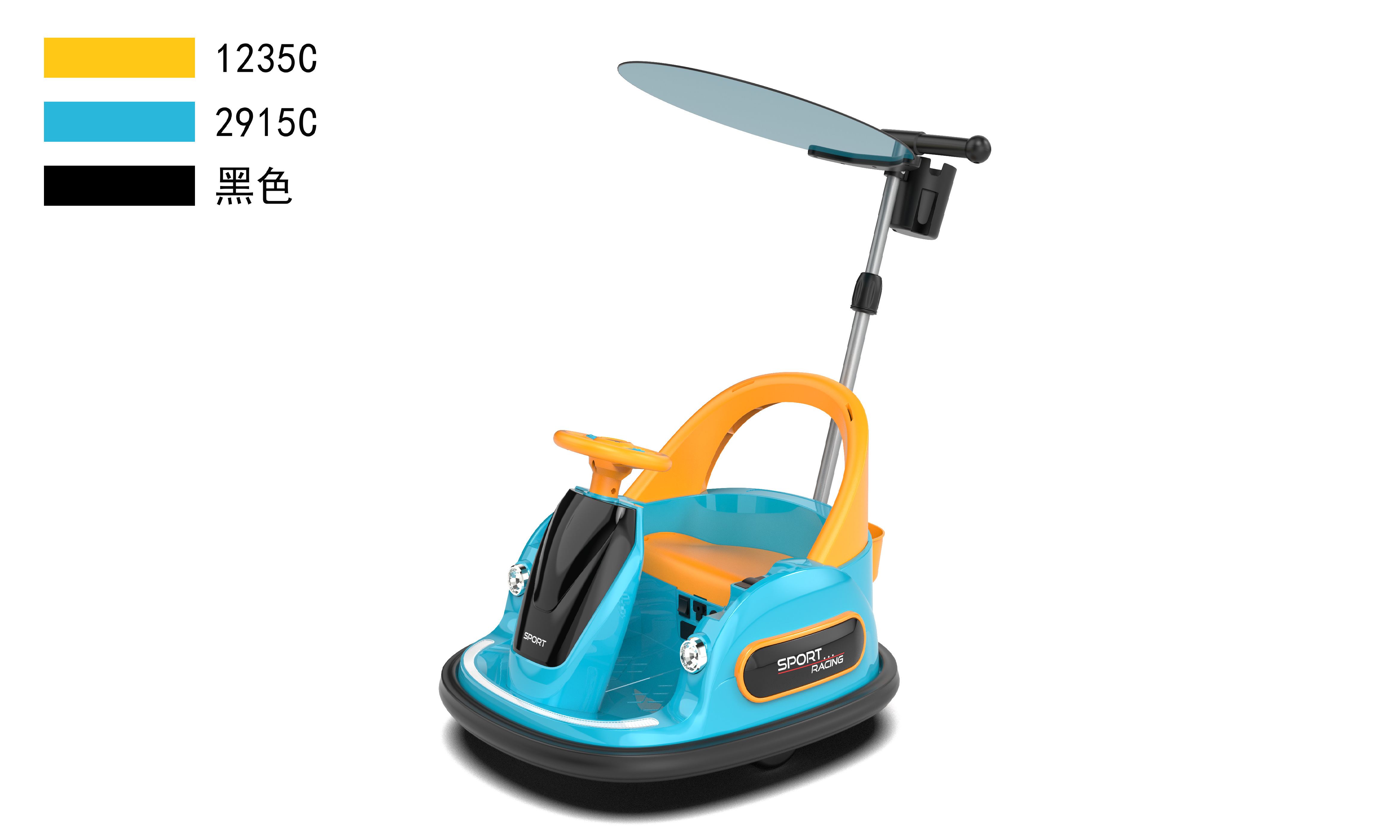 2024 Factory  Kids Ride on Bumper Car Super Quality 12V Battery Power Remote Control Toddlers Toy Led Music USB Sunshade